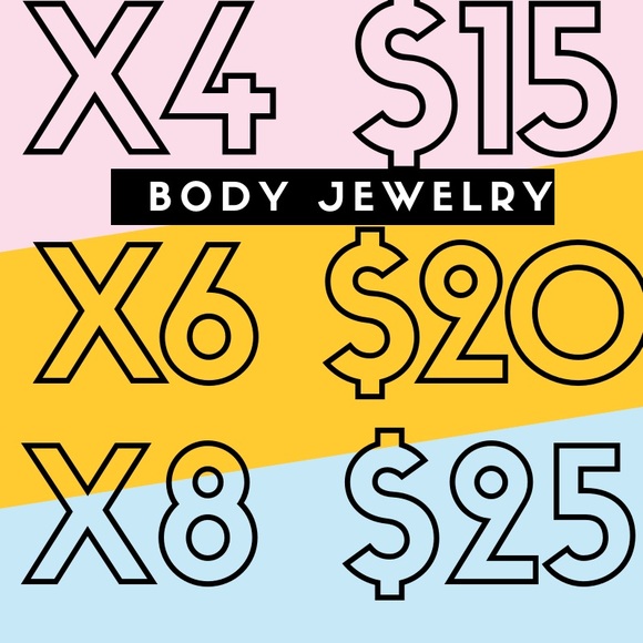Jewelry - x4x$15💋x6x$20💋x8x25 *PLS READ* BODY JEWELRY
